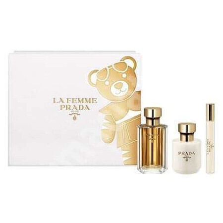 Set Apa de parfum La Famme, 100 ml + Lotiune de corp, 100 ml + Roll-On Edp, 100 ml, Prada