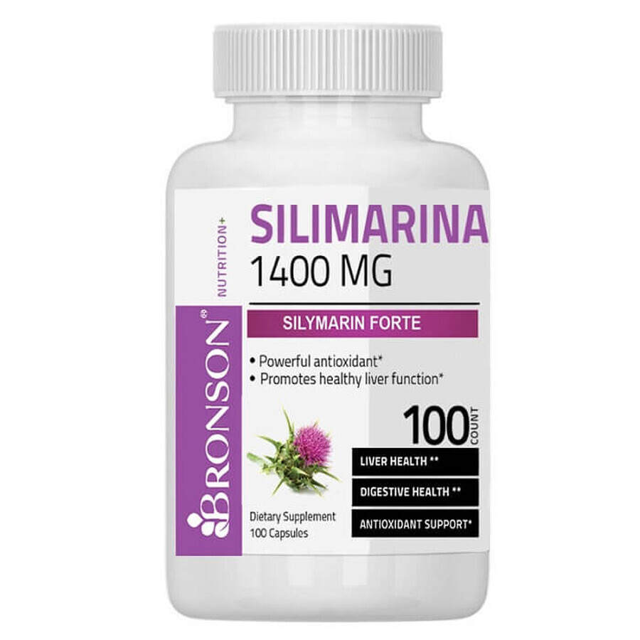 Silimarină Milk Thistle 1400 mg, 100 capsule, Bronson Laboratories