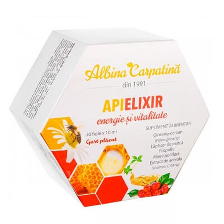 Apielixir Energie und Vitalität, 20 Fläschchen x 10 ml, Apicola Pastoral