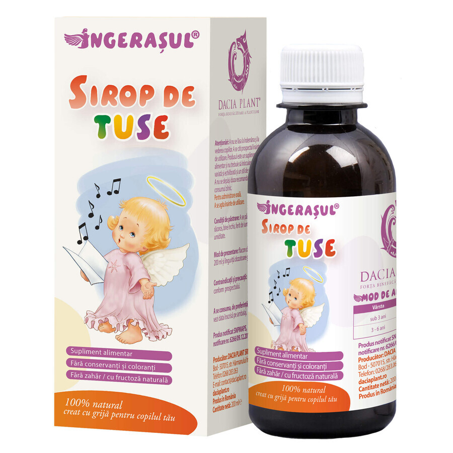 Sirop de tuse Îngerașul, 200 ml, Dacia Plant