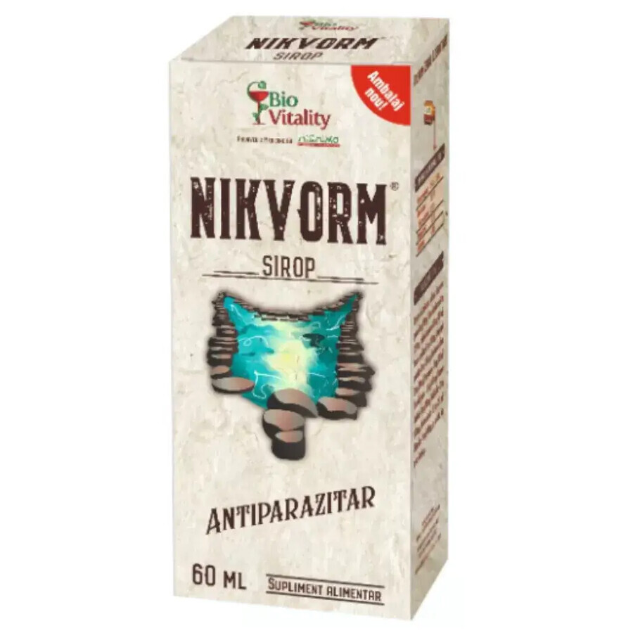 Nikvorm syrup for the elimination of intestinal parasites Bio Vitality, 60 ml