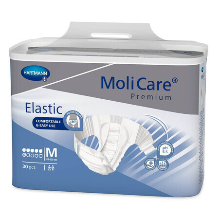 MoliCare Premium Elastic Inkontinenzslip 6 PIC Größe M (165272), 30 Stück, Hartmann