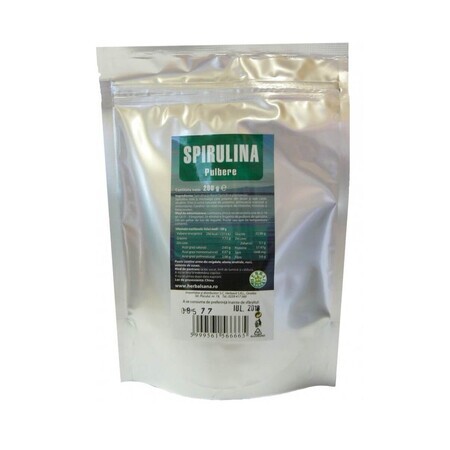 Spirulina pulbere, 200 g, Herbavit