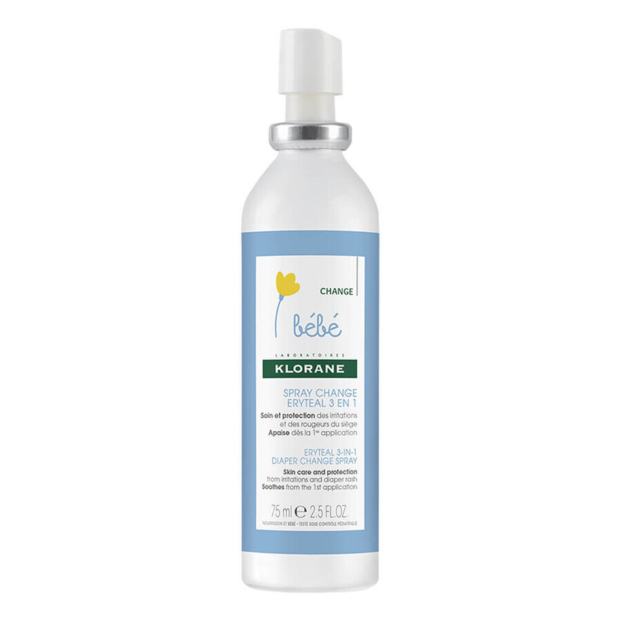 Spray 3-in-1 pentru schimbarea scutecului Erytheal, 75 ml, Klorane Bebe