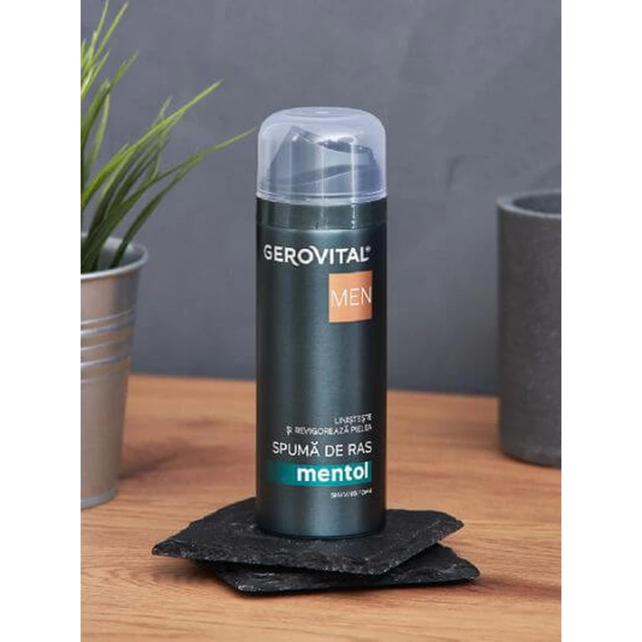 Gerovital Men scheerschuim met menthol, 200 ml, Farmec