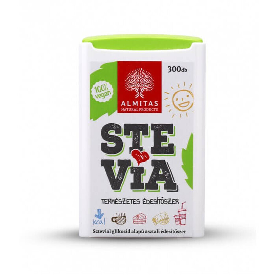 Stevia natürlicher Süßstoff, 300 Tabletten, Vitaking