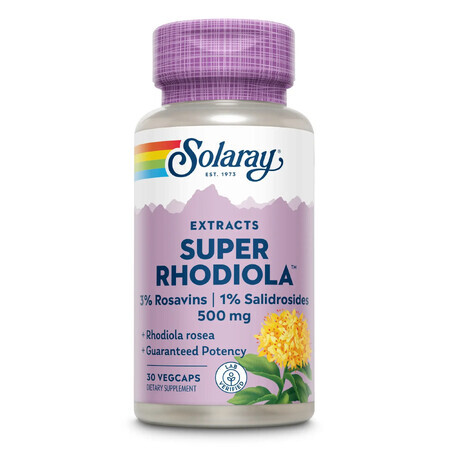 Super Rhodiola 500mg Solaray, 30 Kapseln, Secom