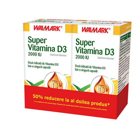 Super Vitamina D3, 60 capsule + 50% reducere la al 2 lea produs, Walmark