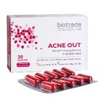 Biotrade Acne Out Complemento alimenticio para pieles grasas con tendencia acneica, 30 cápsulas