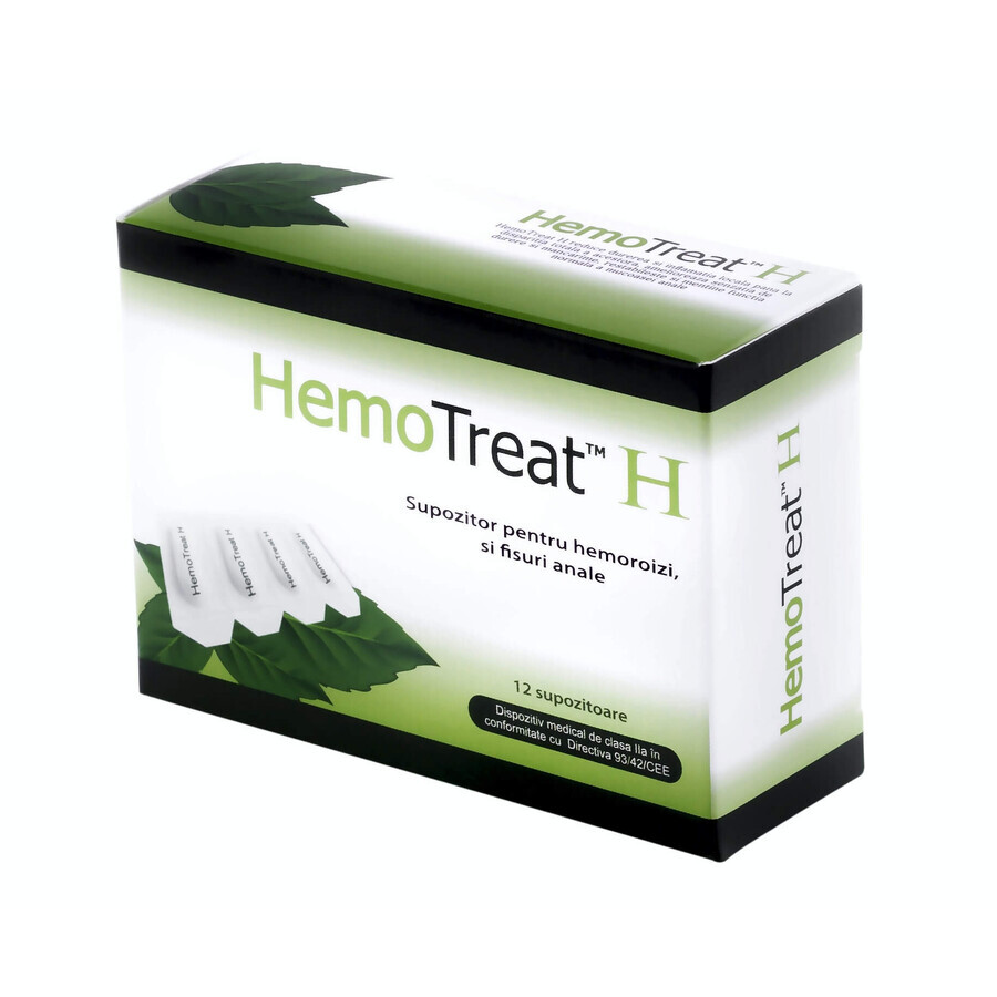 Supozitoare pentru hemoroizi HemoTreat H, 12 bucati, GlobalTreat