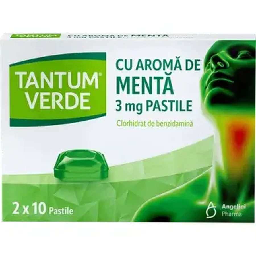 Tantum Verde met muntsmaak 3 mg, 20 zuigtabletten
