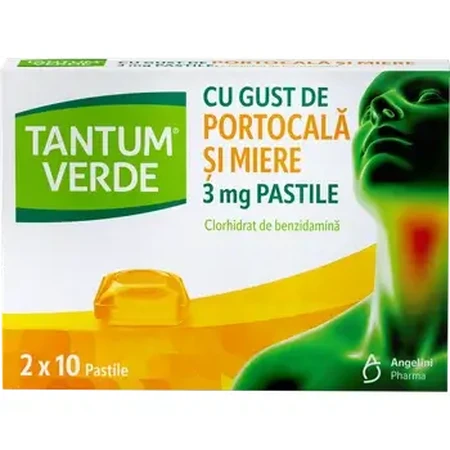 Tantum Verde met sinaasappel- en honingsmaak, 20 druppels, Csc Pharmaceuticals