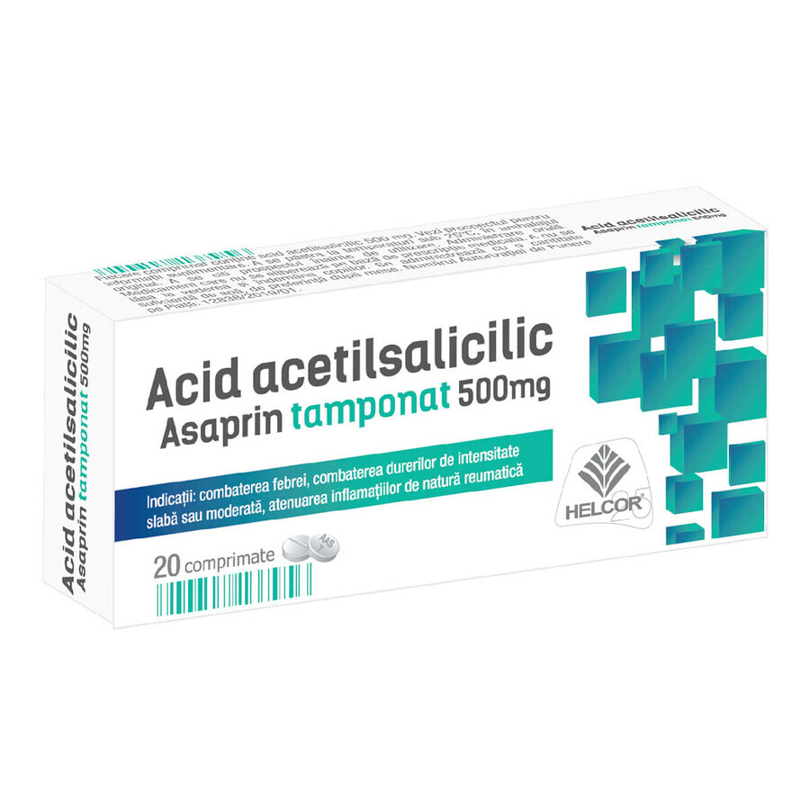 Asaprin gepufferte Acetylsalicylsäure, 20 Tabletten, Helcor