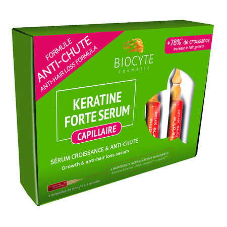 Haarausfall Behandlung Keratine Forte Serum, 5 Fläschchen, Biocyte