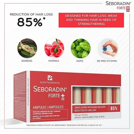 Behandeling tegen haaruitval Seboradin Forte, 14 ampullen x 5,5 ml, Lara