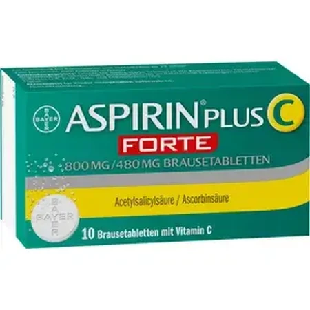 Aspirin Plus C Forte 800 mg/480 mg, 10 effervescent tablets, Bayer