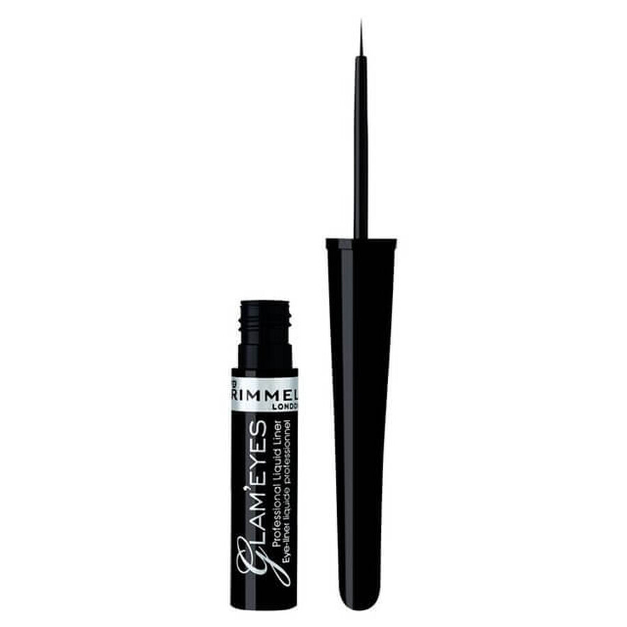 Glam'Eyes 01 Schwarze Glamour-Augenfarbe, 3,5 ml, Rimmel London