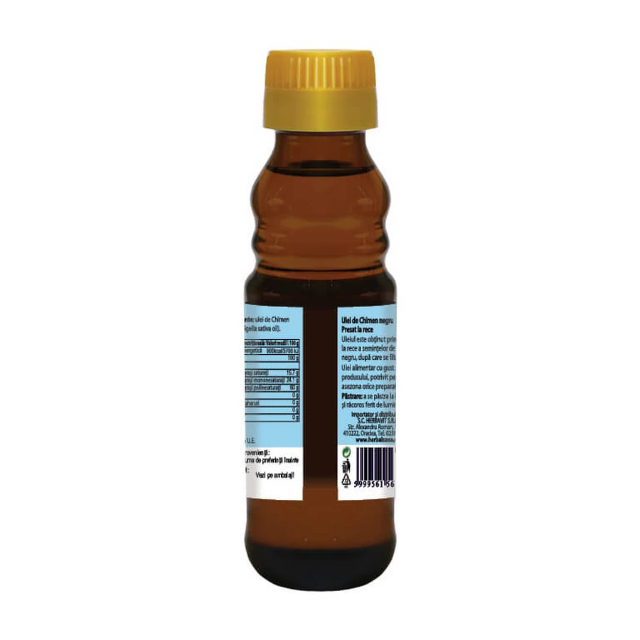 Olio di cumino nero egiziano spremuto a freddo, 100 ml, Herbavit