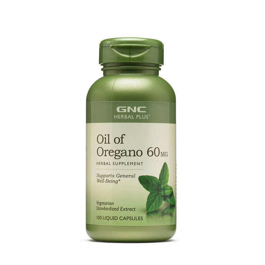 Oregano Öl 60 mg Herbal Plus (182402), 100 Kapseln, GNC