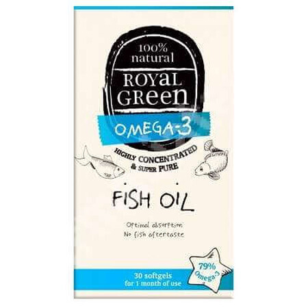 Ulei de peste Omega 3 Royal Green, 30 capsule, Frenchtop