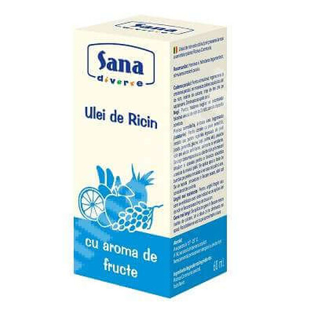 Ulei de ricin cu aromă de fructe, 60 ml, Sana