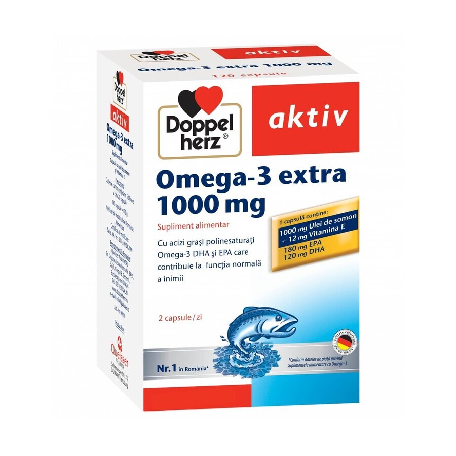 Ulei de Somon Omega 3+Vitamina E, 120 capsule, Doppelherz