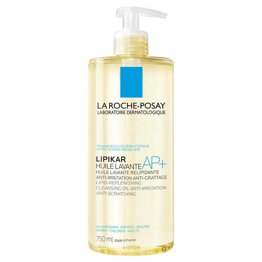 La Roche-Posay Lipikar AP+ rückfettendes Reinigungsöl für trockene atopische Haut, 750 ml