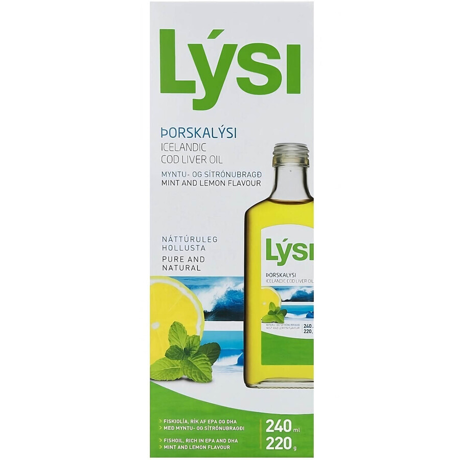 Lebertranöl mit Zitronengeschmack, 240 ml, Lysi