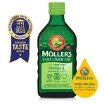 Omega 3 levertraan, vitamine A-D-E, groene appelsmaak, 250 ml, Moller's