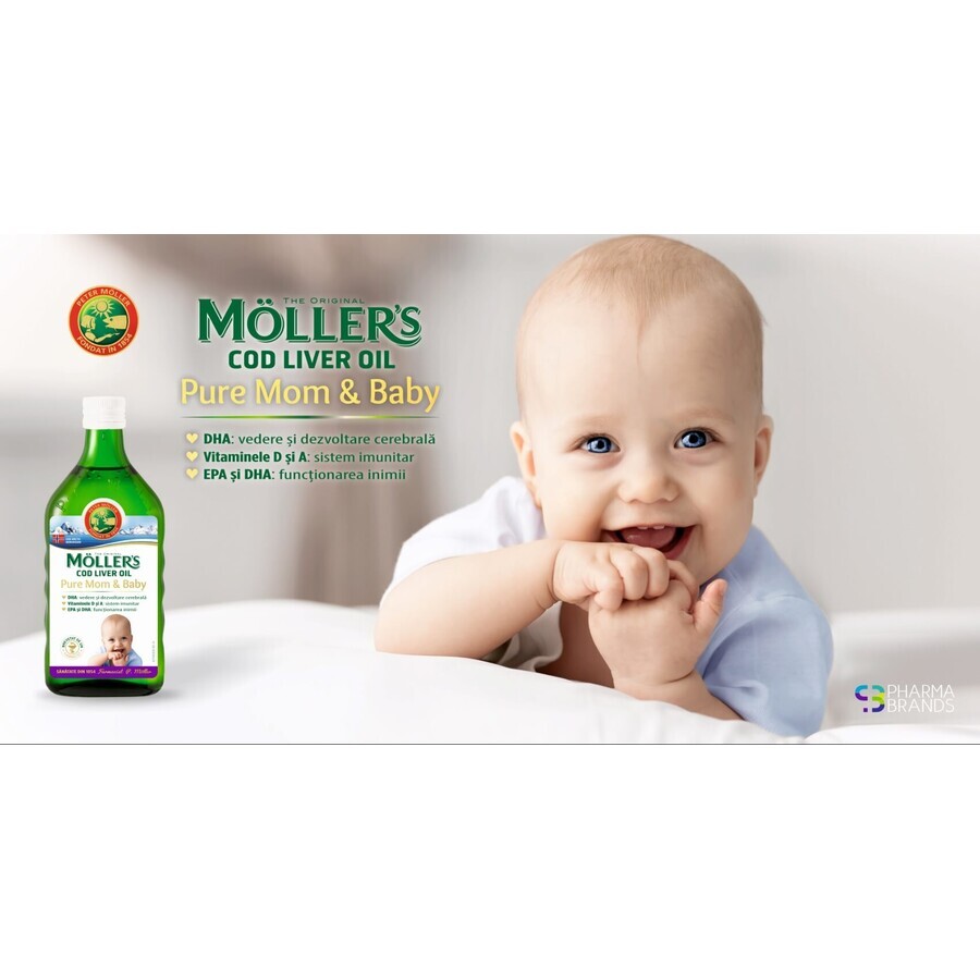 Ulei din ficat de cod Pure Mom & Baby, 250 ml, Möller's