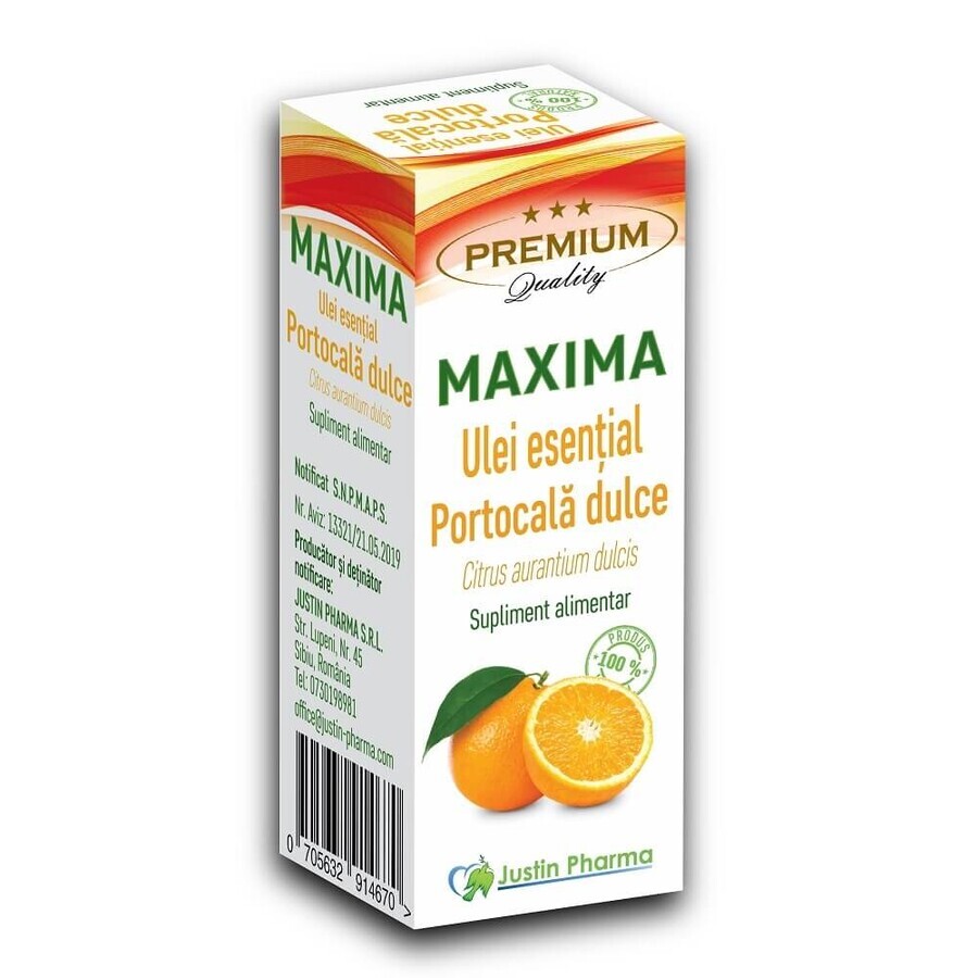 Maxima Sweet Orange ätherisches Öl, 10 ml, Justin Pharma