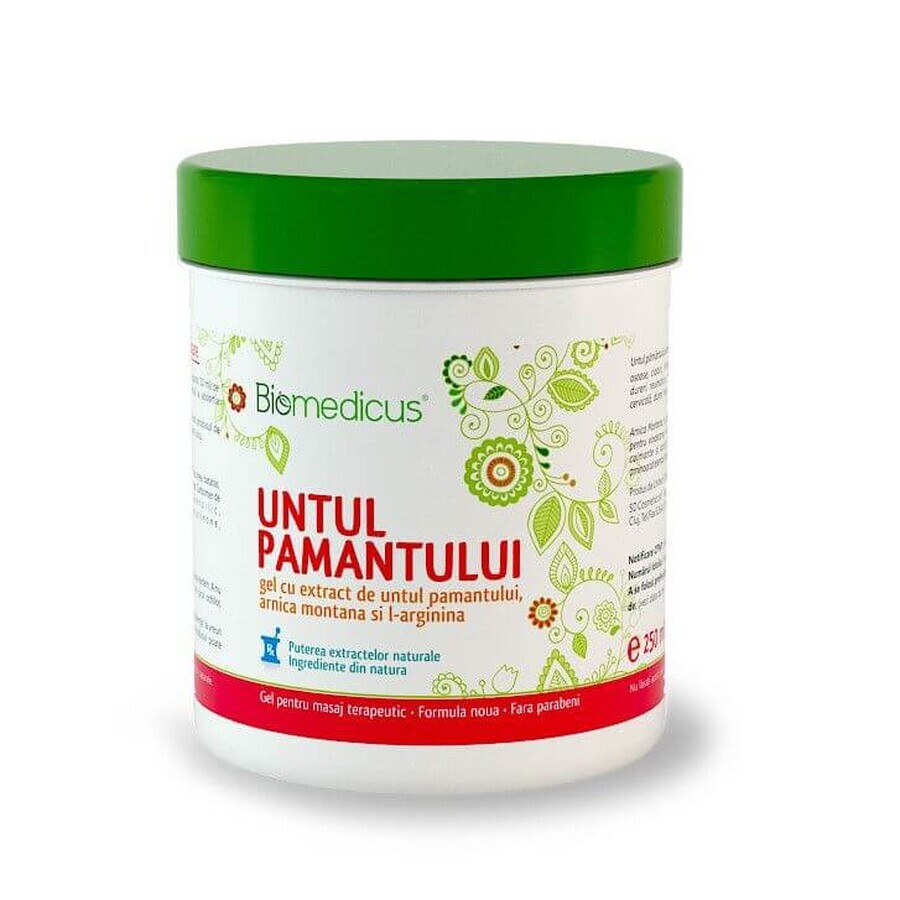 Untul Pamantului gel cu extract arnica montana si L-arginina, 250 ml, Biomedicus