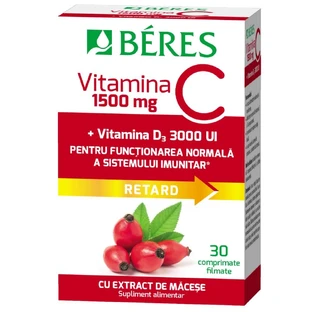 Vitamin C 1500 mg RETARD + Vitamin D3 3000 IU, 30 Tabletten, Beres