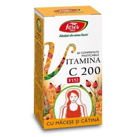Vitamin C 200 mg mit Majoran und Sanddorn, F152, 60 Kautabletten, Fares