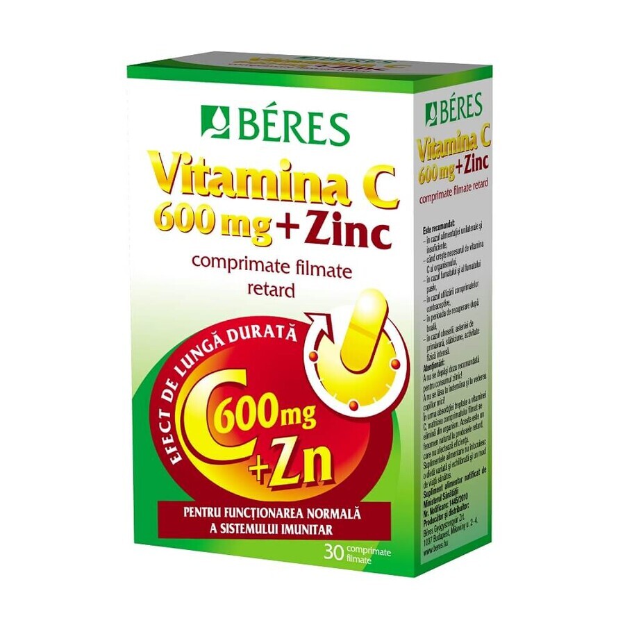 Vitamin C 600 mg + Zink 15 mg, 30 Tabletten, Beres