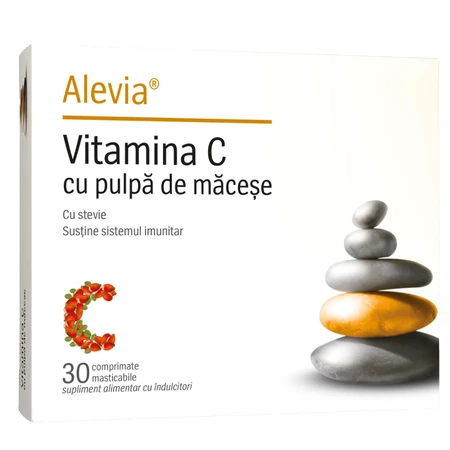 Vitamin C with macese pulp and stevia, 30 tablets, Alevia