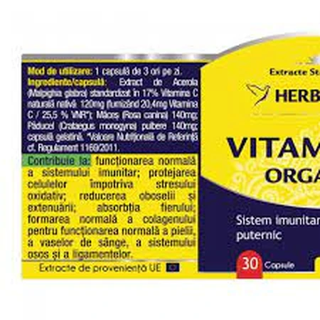 Biologische vitamine C, 120 capsules, Herbagetica