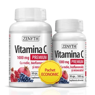 Premium Vitamine C met granaatappel, 60 + 30 capsules, Zenyth