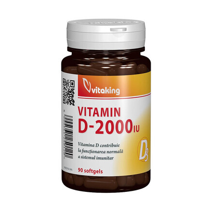 Vitamin D 2000IU, 90 Weichkapseln, VitaKing