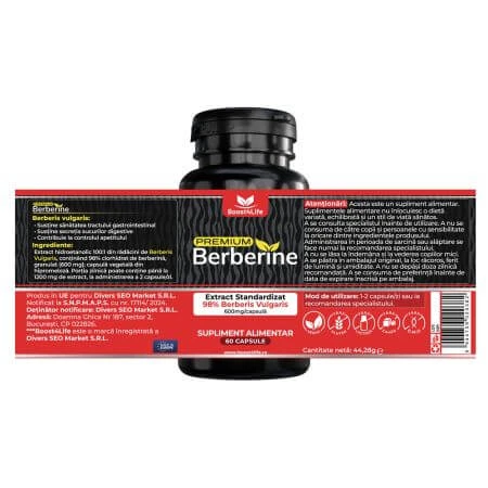 Berberine Premium 600 mg, 60 capsules, Boost4Life