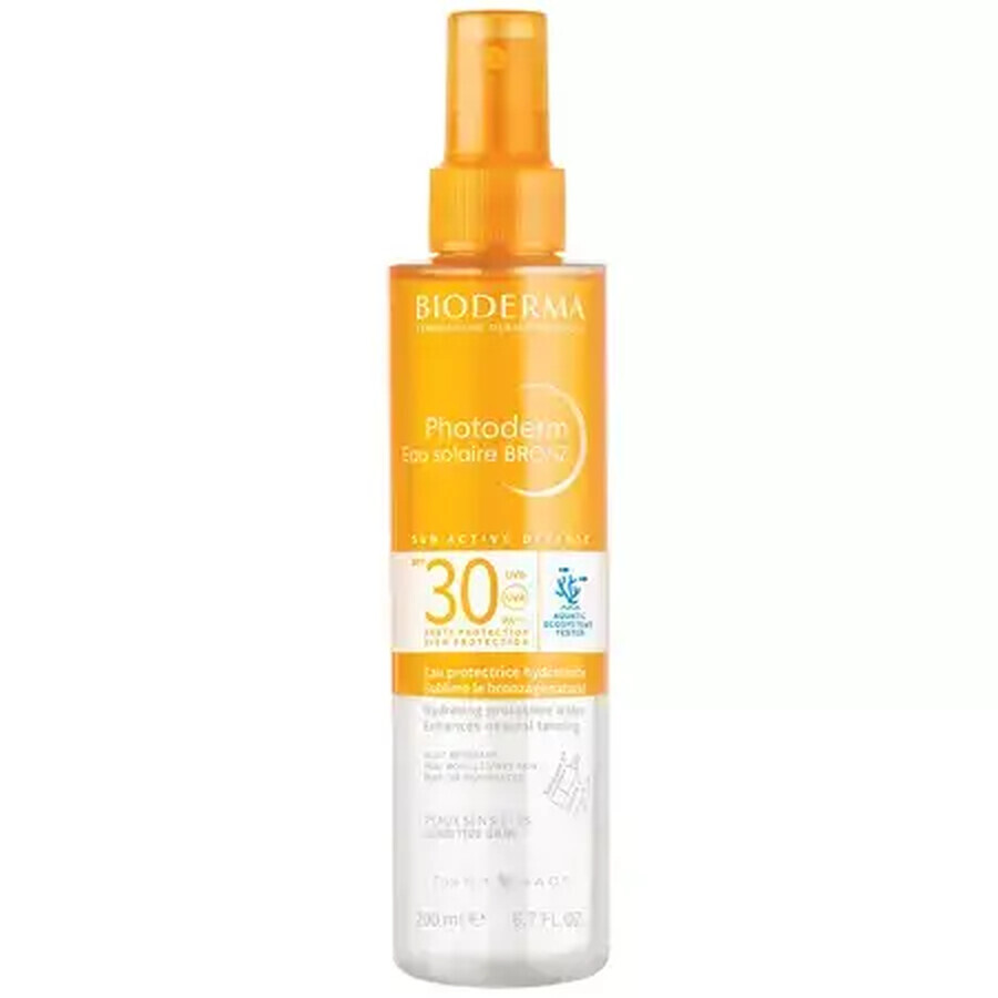 Apa cu protectie solara SPF 30 pentru piele sensibila Photoderm Bronz, 200 ml, Bioderma