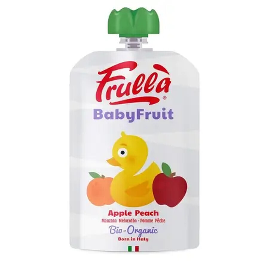 Purea biologica di mela e pesca, 100 g, Frulla