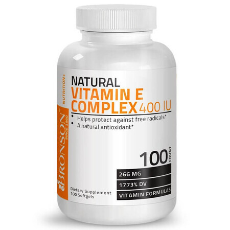 Vitamin E Komplex natürlich 400 IU, 100 Kapseln, Bronson Laboratories