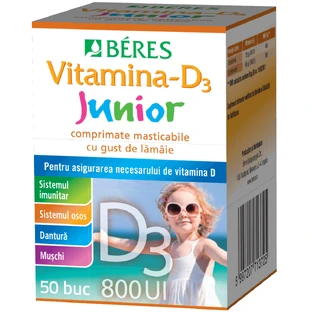 Vitamin-D3 Junior 800 IU, 50 chewable tablets, Beres