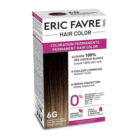 Vopsea de par Nuanta 6G Dark Golden Blonde, 40 ml, Eric Favre Wellness