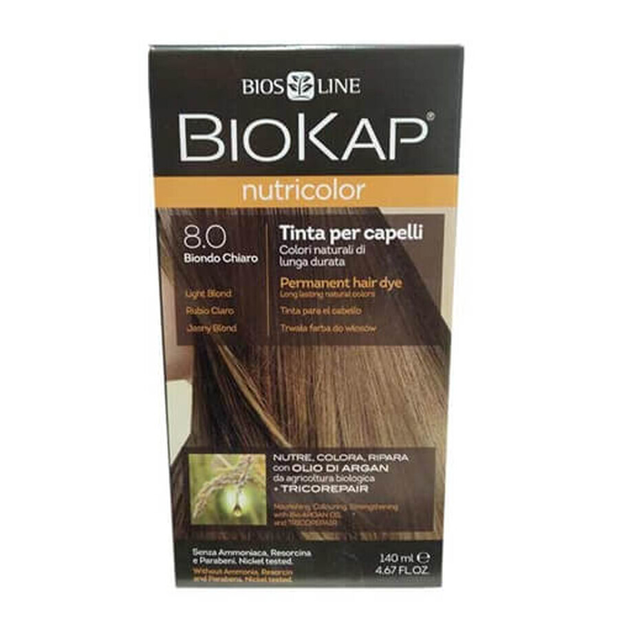 Nutricolor coloration permanente, blond clair 8.0, 140 ml, Biokap