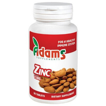 Zinc 15mg, 90 tablete, Adams Vision