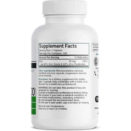 Zinkpicolinaat, 50 mg, capsules, Bronson Laboratories