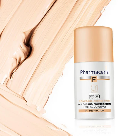 Pharmaceris F Coverage-Correction, fluid with fine coverage, 01 Ivory, SPF 20, 30 ml