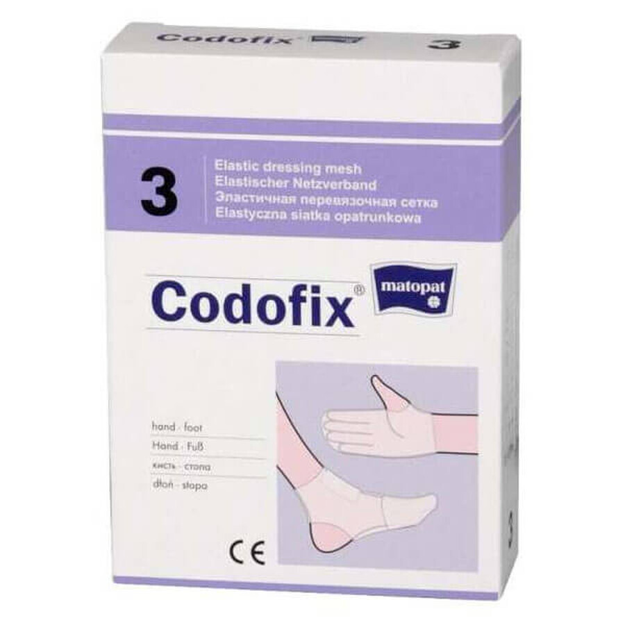 Matopat Codofix 3, plasă de bandaj elastic, nesteril, 2,5 cm x 1 m, 1 bucată